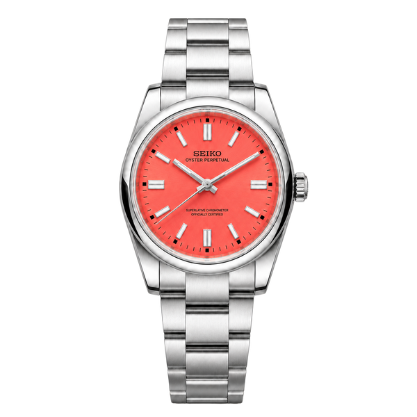Seiko Mod Oyster Perpetual – Coral Red