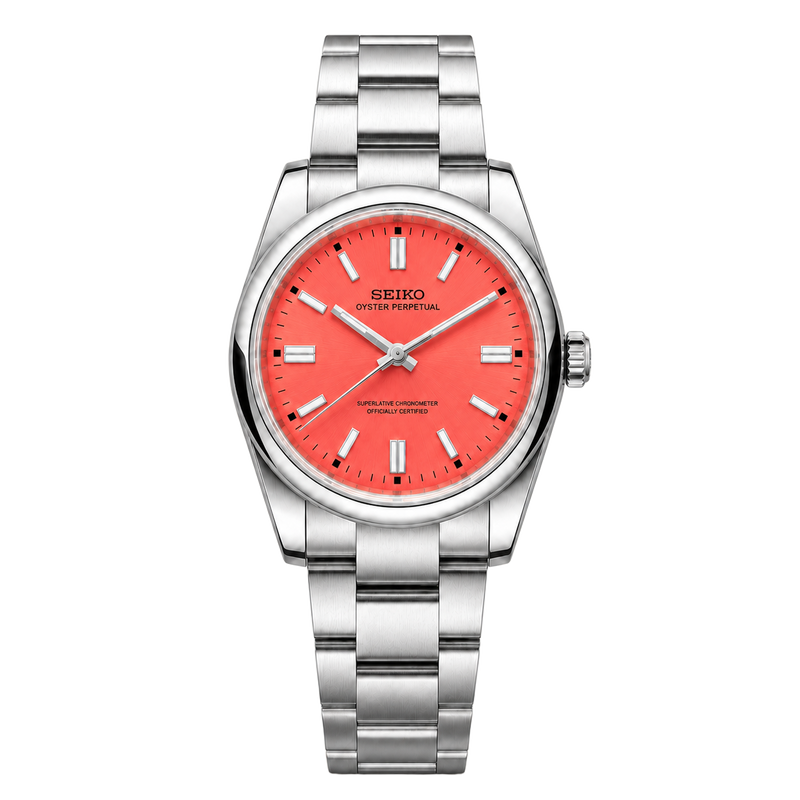 Seiko Mod Oyster Perpetual – Coral Red