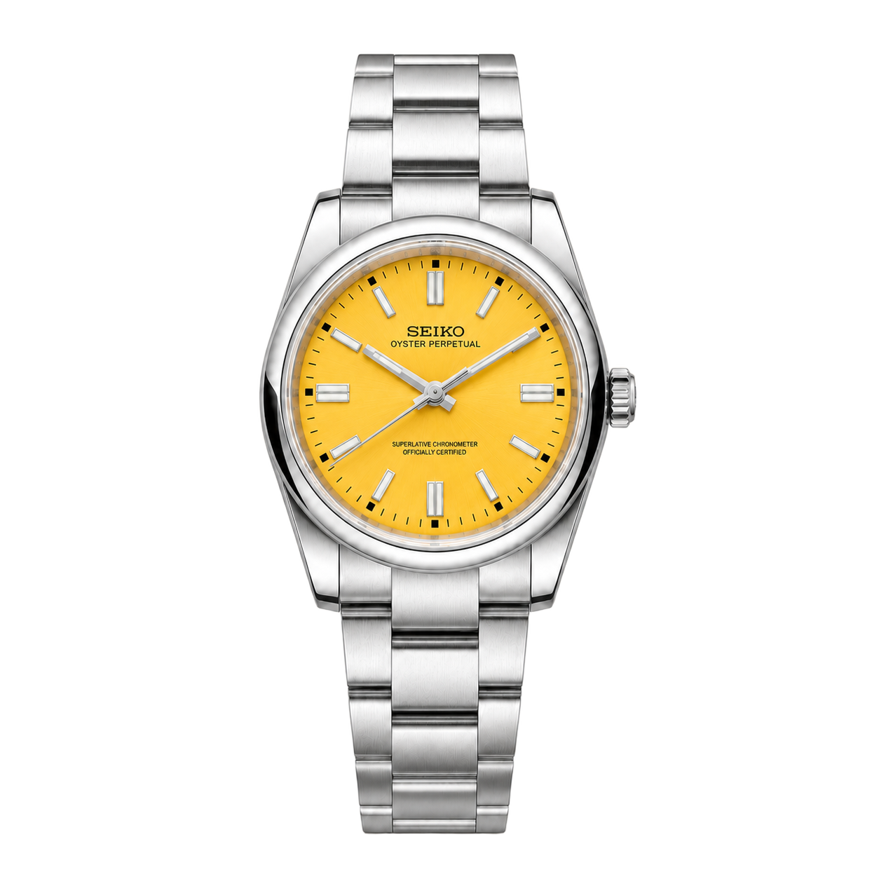Seiko Mod Oyster Perpetual – Yellow watch