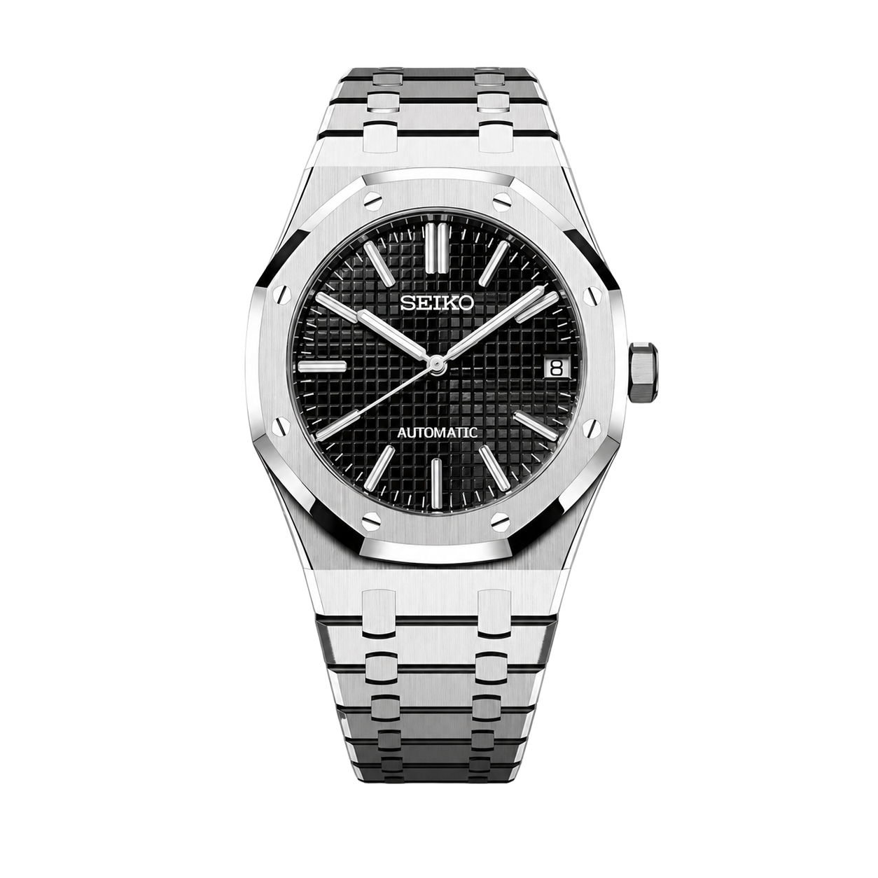 Seiko Mod Royal Oak - Black Dial watch