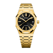 Seiko Mod Royal Oak - Gold Black Tapisserie Dial watch