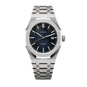 Seiko Mod Royal Oak Blue Grid Dial watch