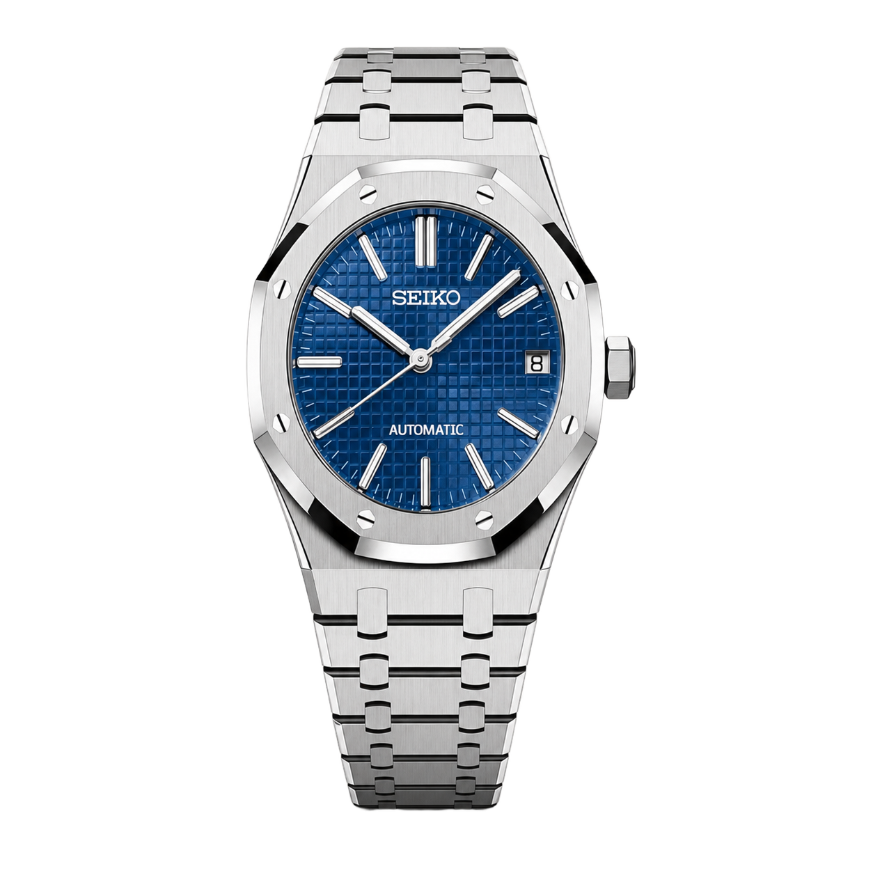 Seiko Mod Royal Oak – Blue Tapisserie Dial watch
