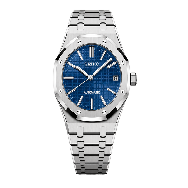 Seiko Mod Royal Oak – Cadran Tapisserie Bleu