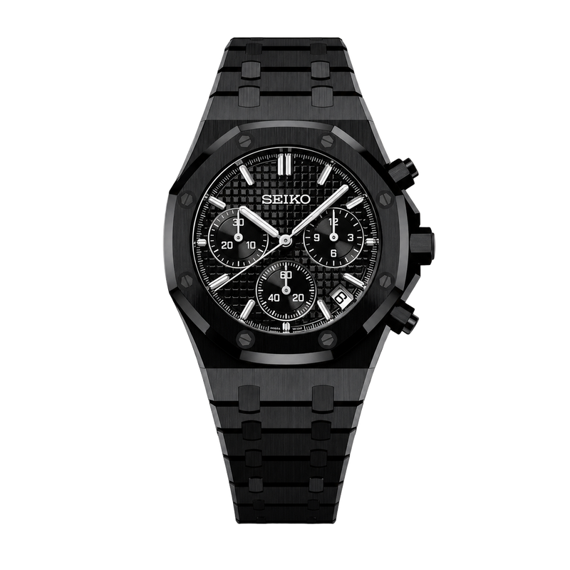 Seiko Mod Royal Oak Chronograph – Full Black Edition watch
