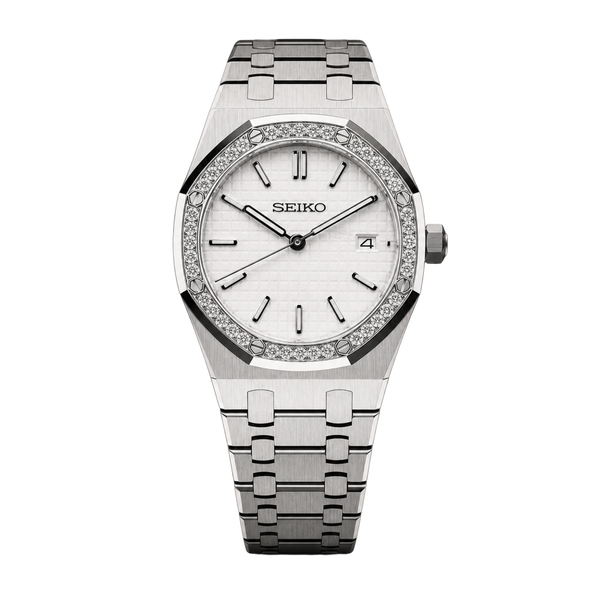 Seiko Mod Royal Oak – Lunette Silver Ice