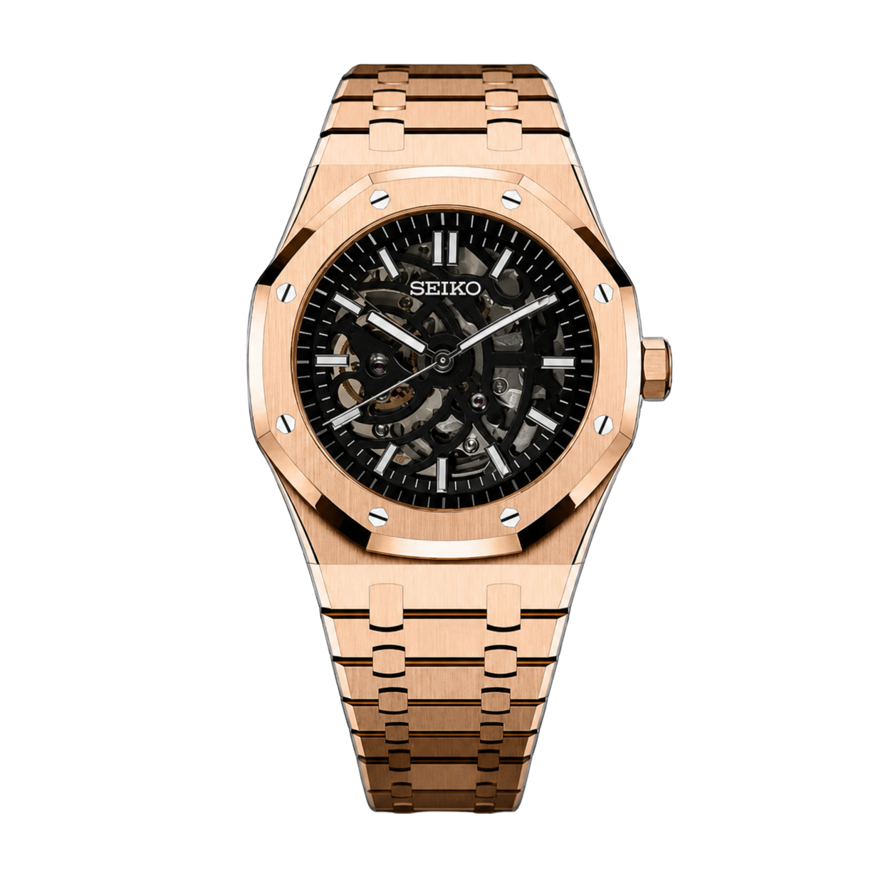 Seiko Mod Royal Oak Skeleton – Rose Gold watch