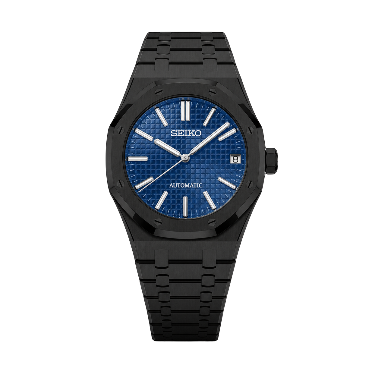 Seiko Mod Royal Oak – Stealth Blue Waffle Dial watch