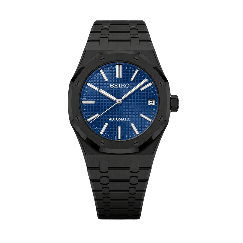 Seiko Mod Royal Oak – Stealth Blue Waffle Dial watch