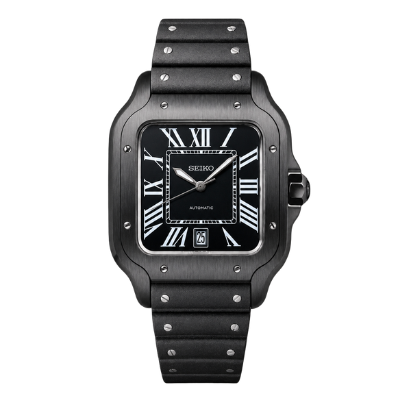Seiko Mod Santos ADLC (Black Roman Dial)