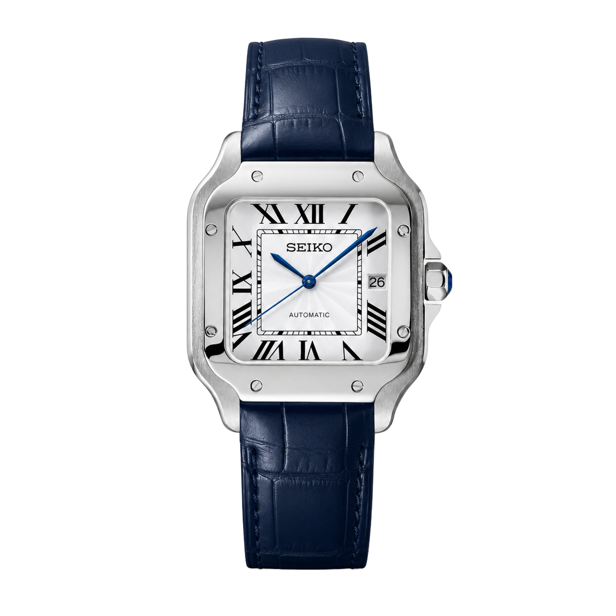 Seiko Mod Santos – Blue Leather watch