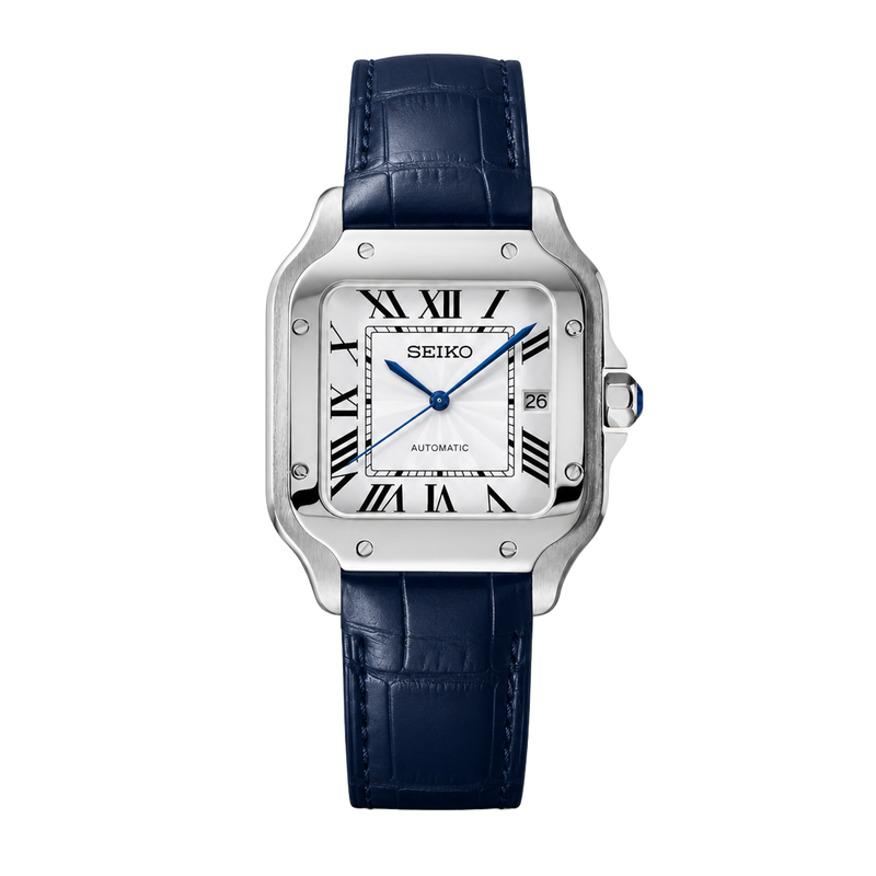 Seiko Mod Santos – Blue Leather watch
