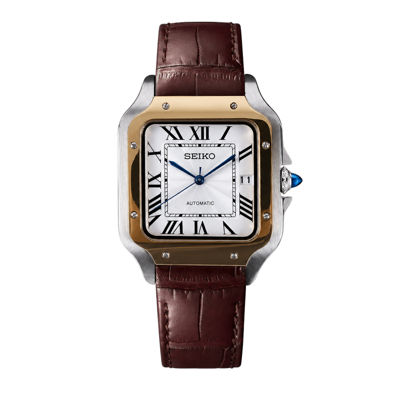 Seiko Mod Santos – Two-Tone Brown Leather watch