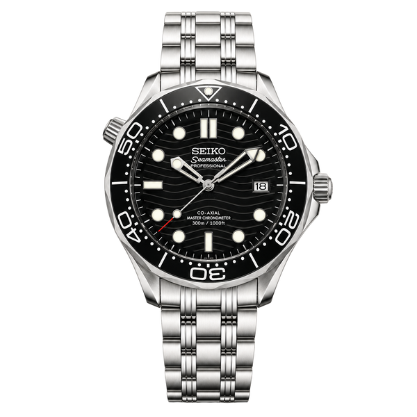 Seiko Mod Seamaster Diver – Black Wave Dial