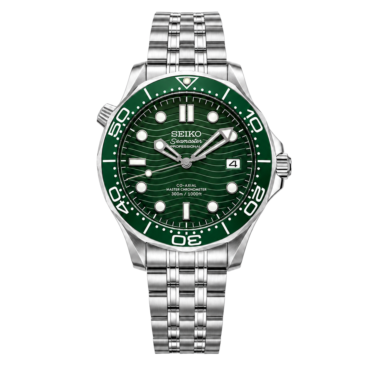 Seiko Mod Seamaster Diver – Green Wave Dial watch