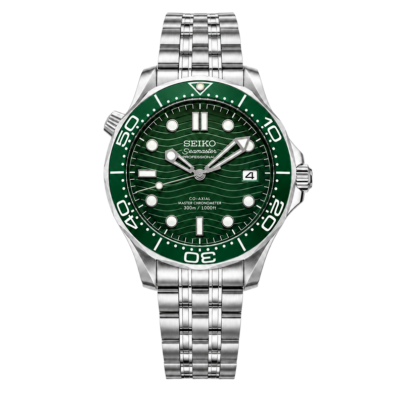 Seiko Mod Seamaster Diver – Green Wave Dial