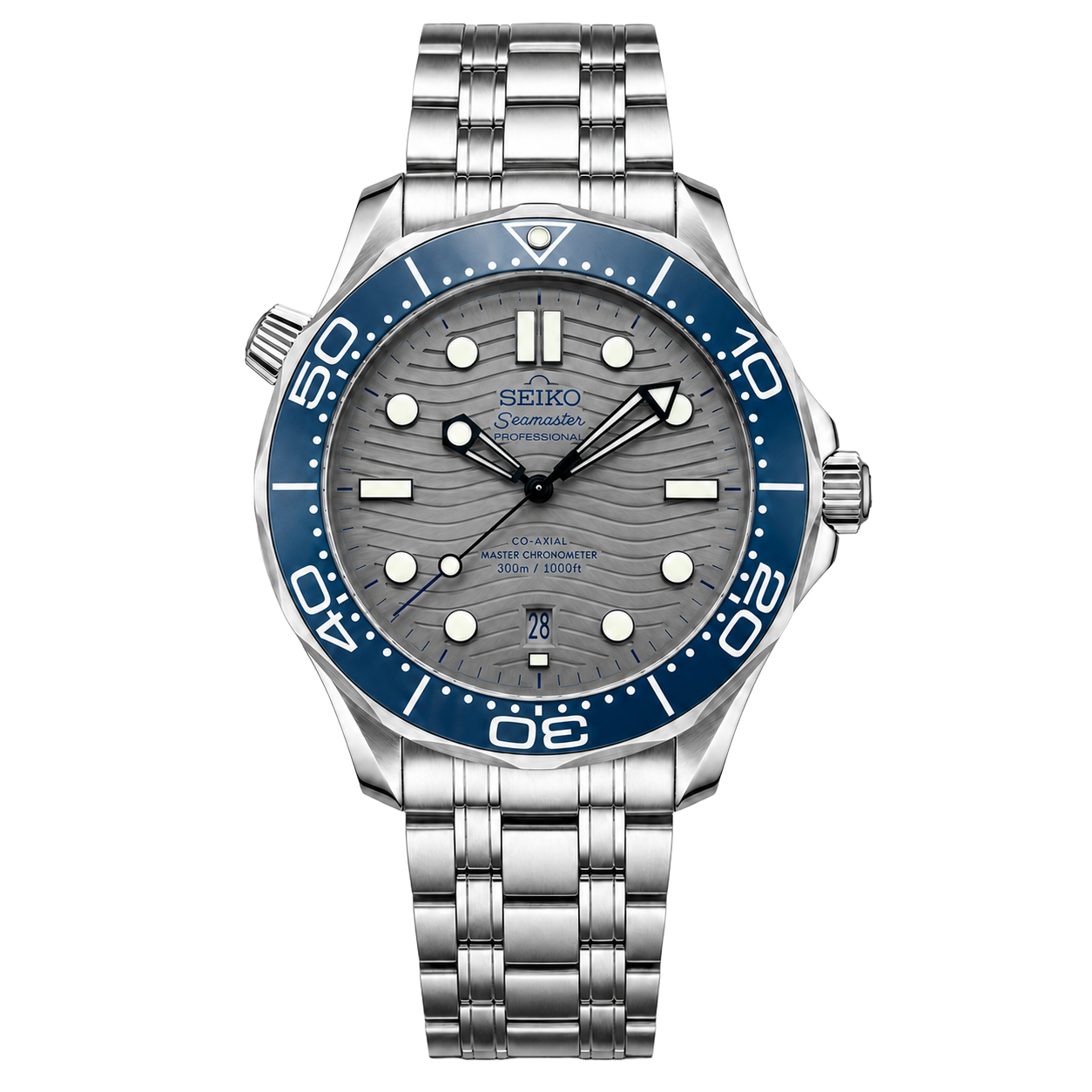 Seiko Mod Seamaster Diver – Grey Wave Dial watch