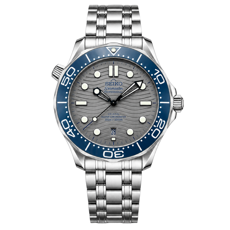 Seiko Mod Seamaster Diver – Grey Wave Dial watch