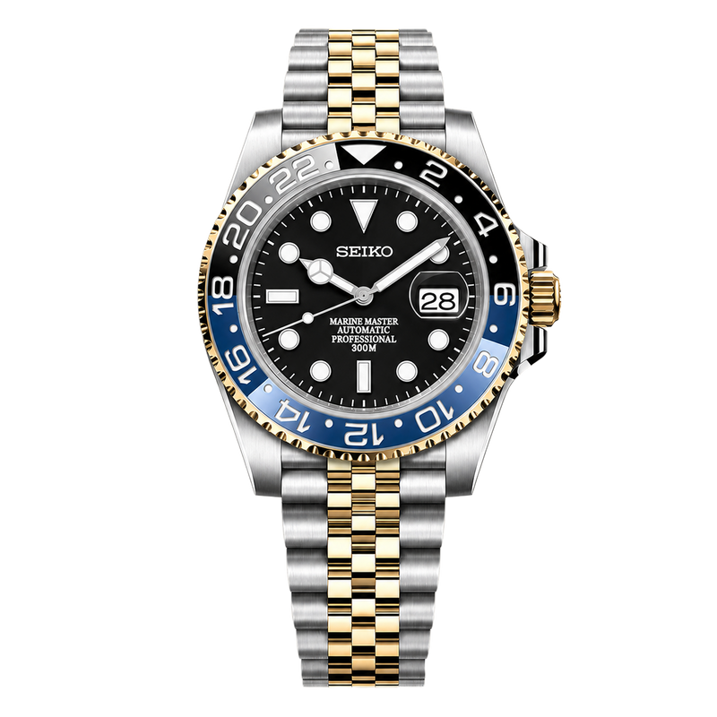 Seiko Mod Submariner 24H - Black Batman Two-Tone