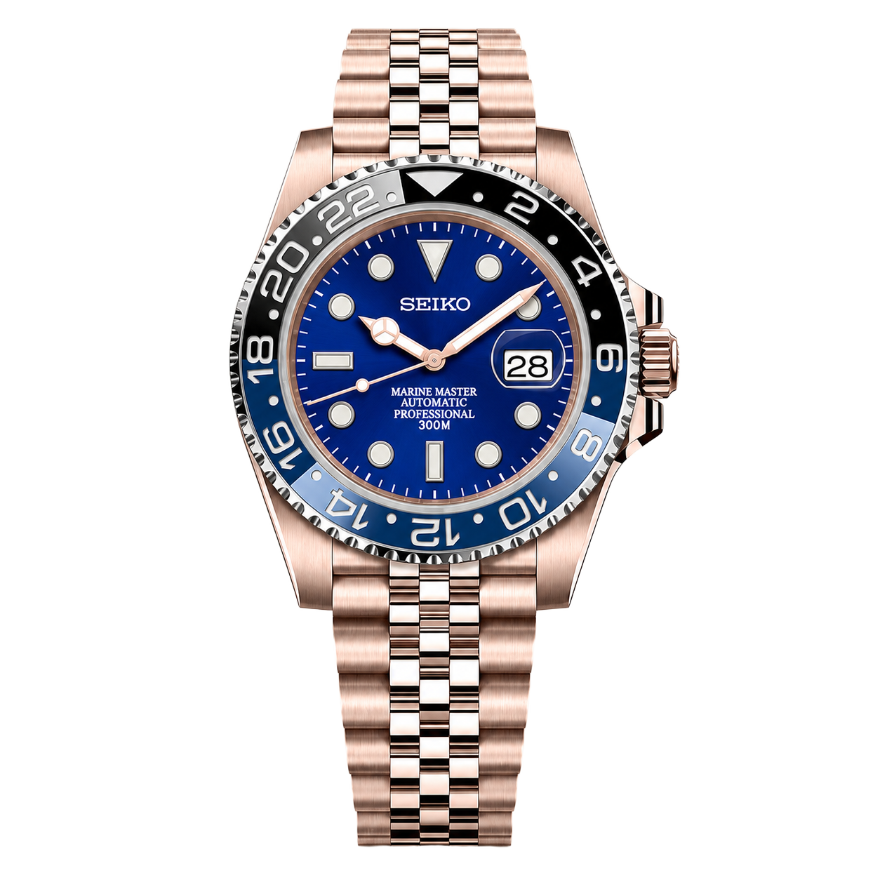 Seiko Mod Submariner 24H – Batman Rose Gold watch