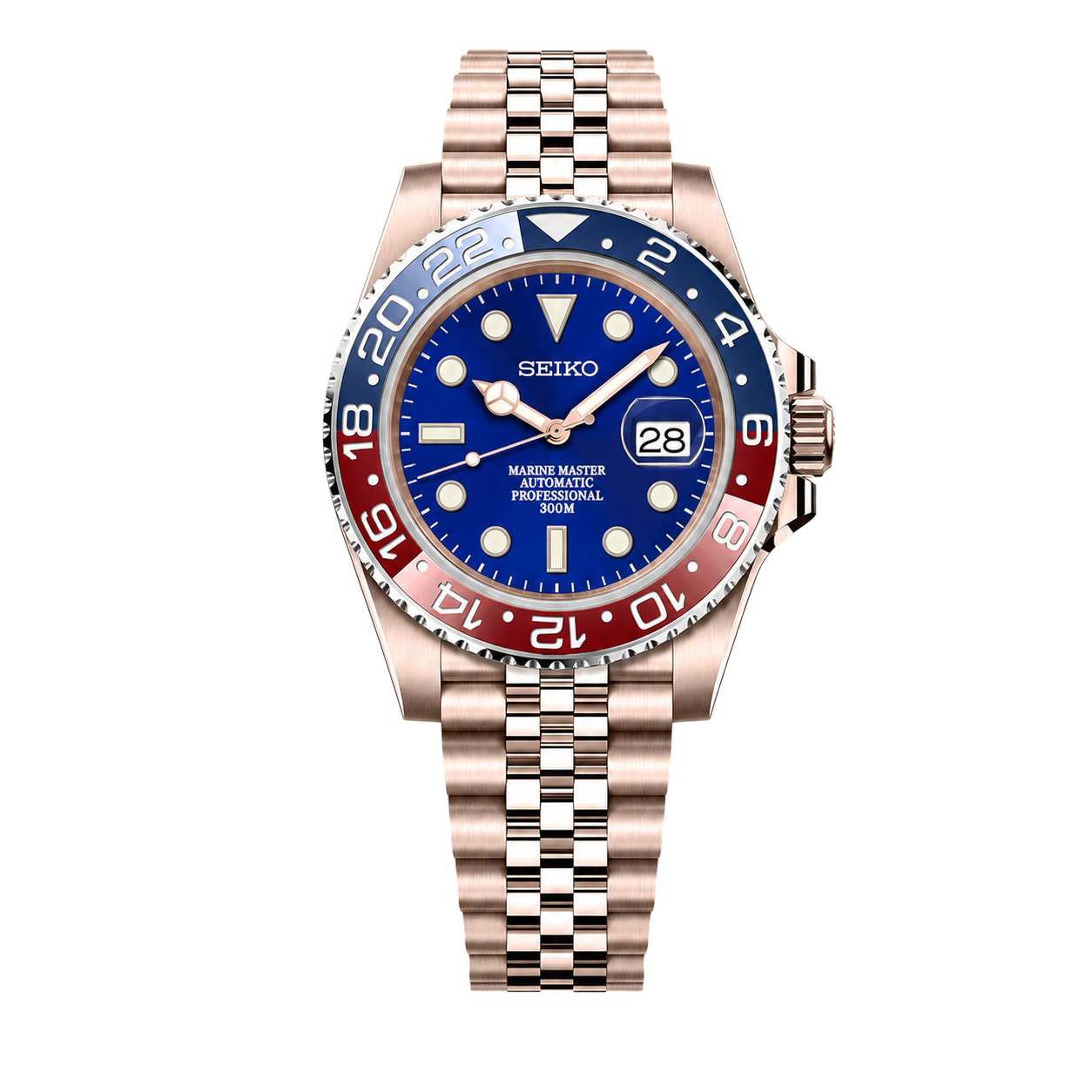 Seiko Mod Submariner 24H – Blue Pepsi Rose Gold watch