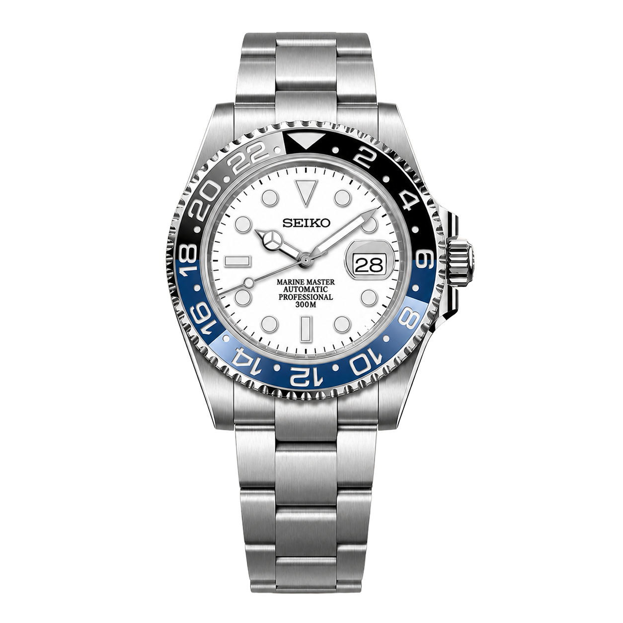 Seiko Mod Submariner 24H – Bright Batman watch