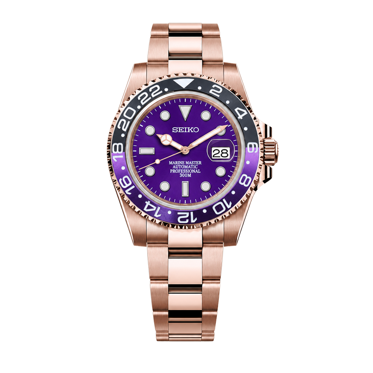 Seiko Mod Submariner 24H – Purple Joker Rose Gold watch