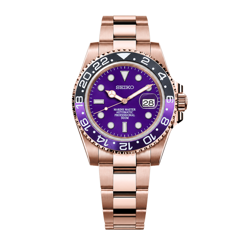 Seiko Mod Submariner 24H – Purple Joker Rose Gold