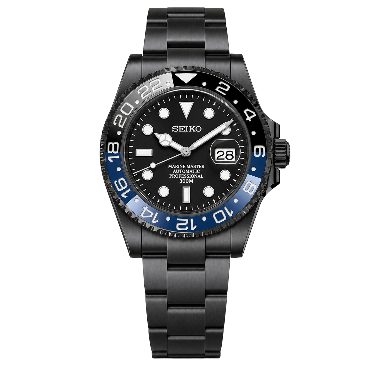 Seiko Mod Submariner 24H – Stealth Batman watch