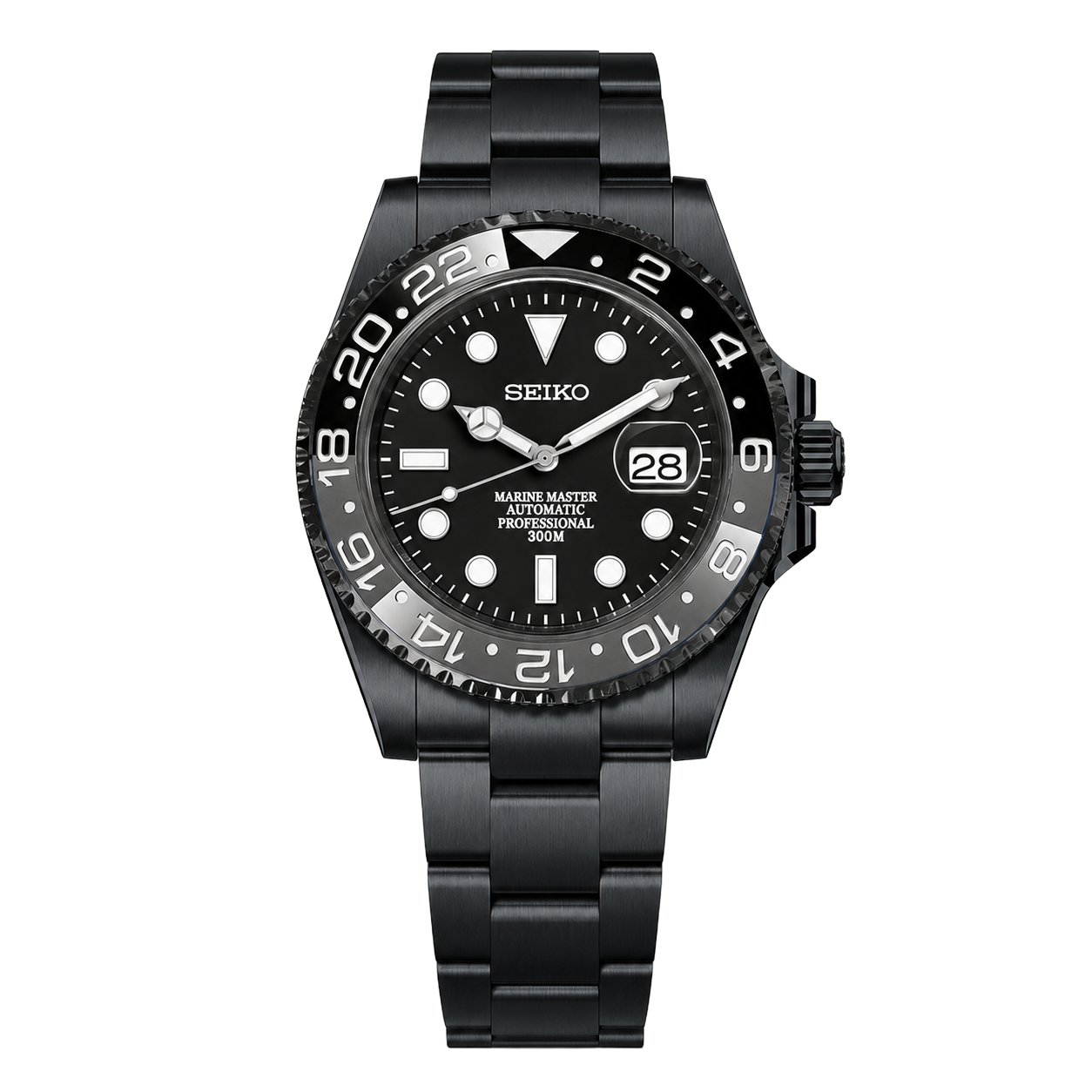 Seiko Mod Submariner 24H – Stealth Bruce Wayne watch