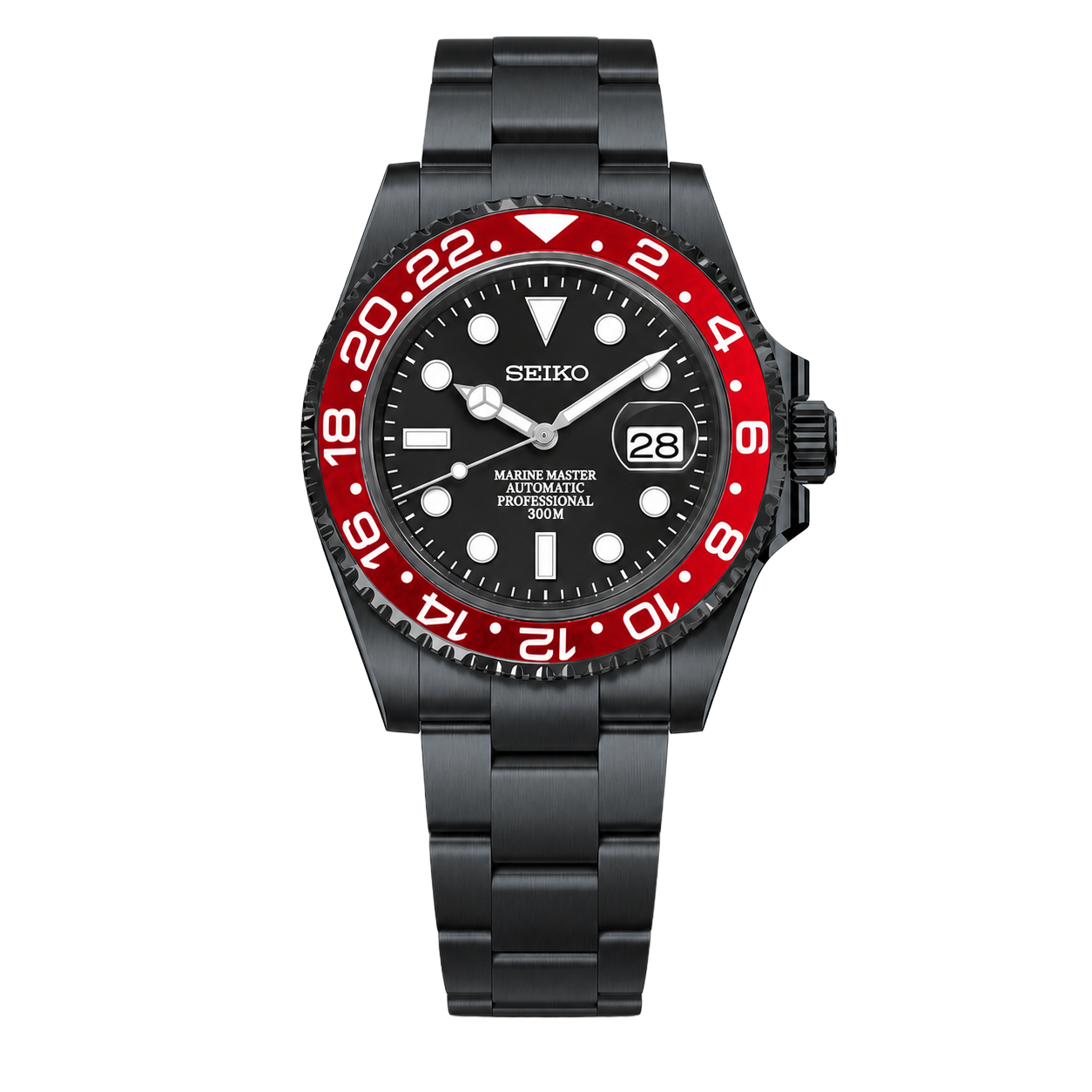 Seiko Mod Submariner 24H – Stealth Red watch
