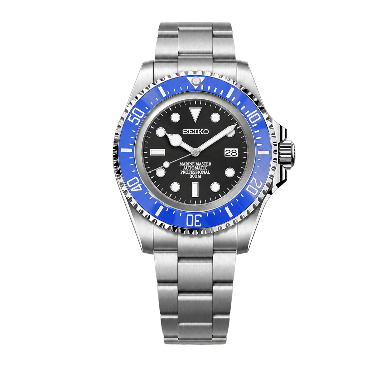 Seiko Mod Submariner 44mm XL – Classic Blue watch