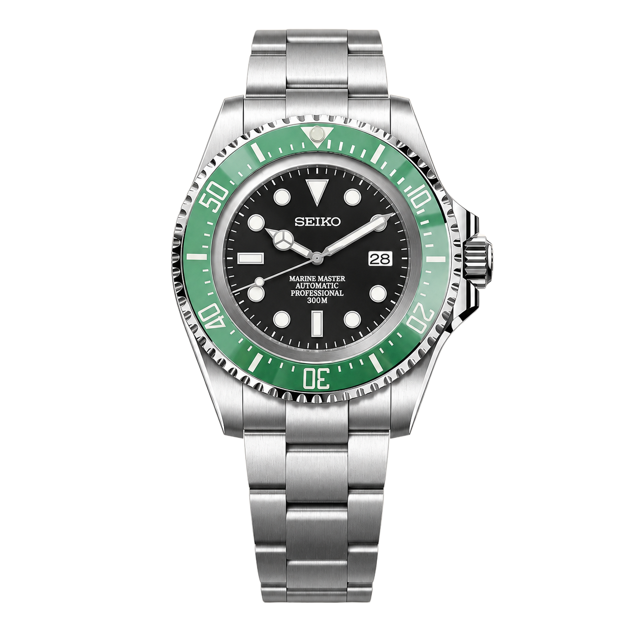 Seiko Mod Submariner 44mm XL – Classic Green watch