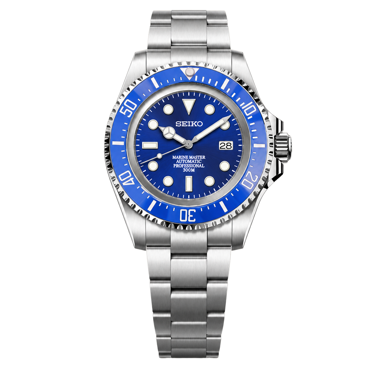 Seiko Mod Submariner 44mm XL – Smurf watch
