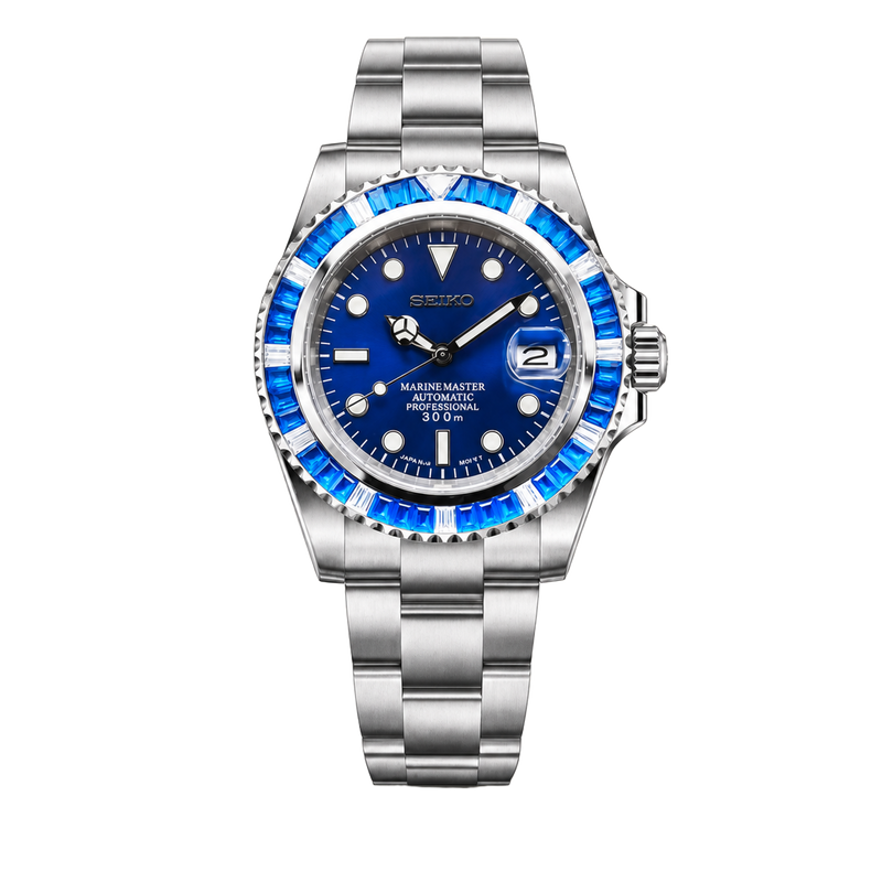 Seiko Mod Submariner - Blue Ruby watch
