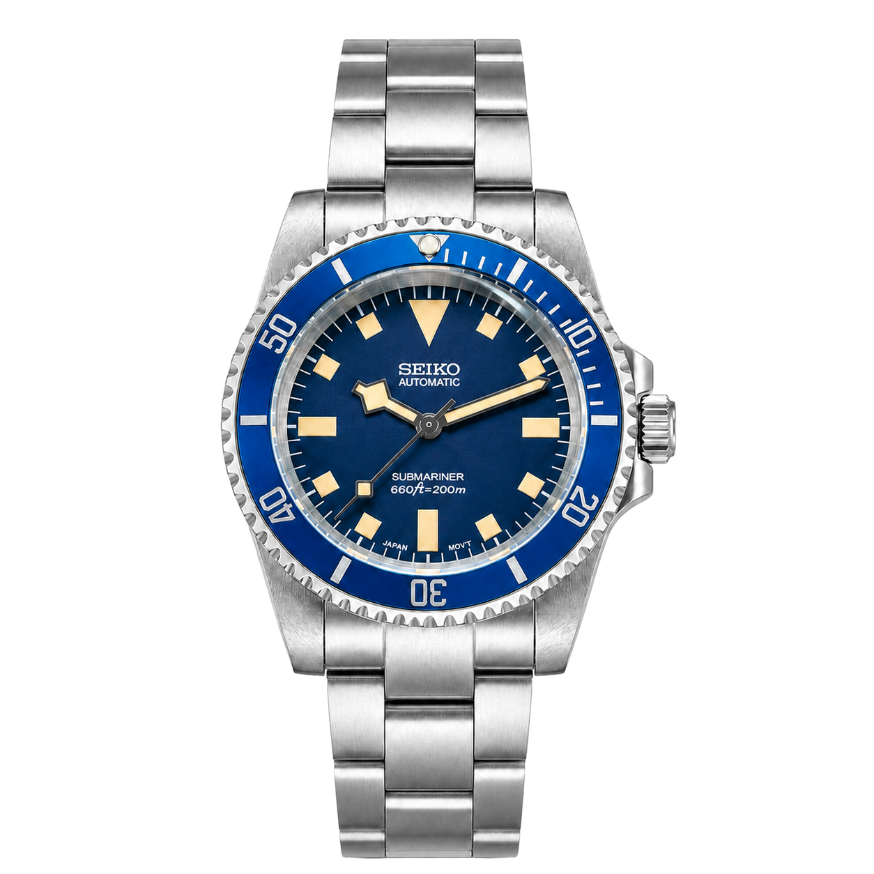 Seiko Mod Submariner - Blue Snowflake Diver watch