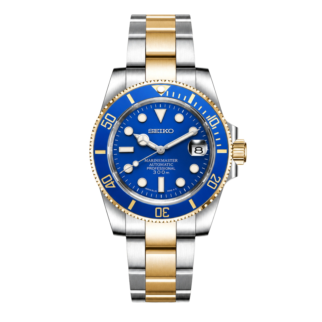 Seiko Mod Submariner - Bluesy Two Tone watch
