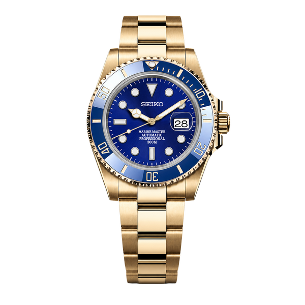 Seiko Mod Submariner Diver – Gold Bluesy