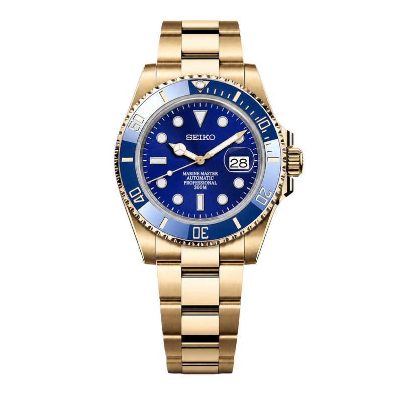 Seiko Mod Submariner Diver – Gold Bluesy