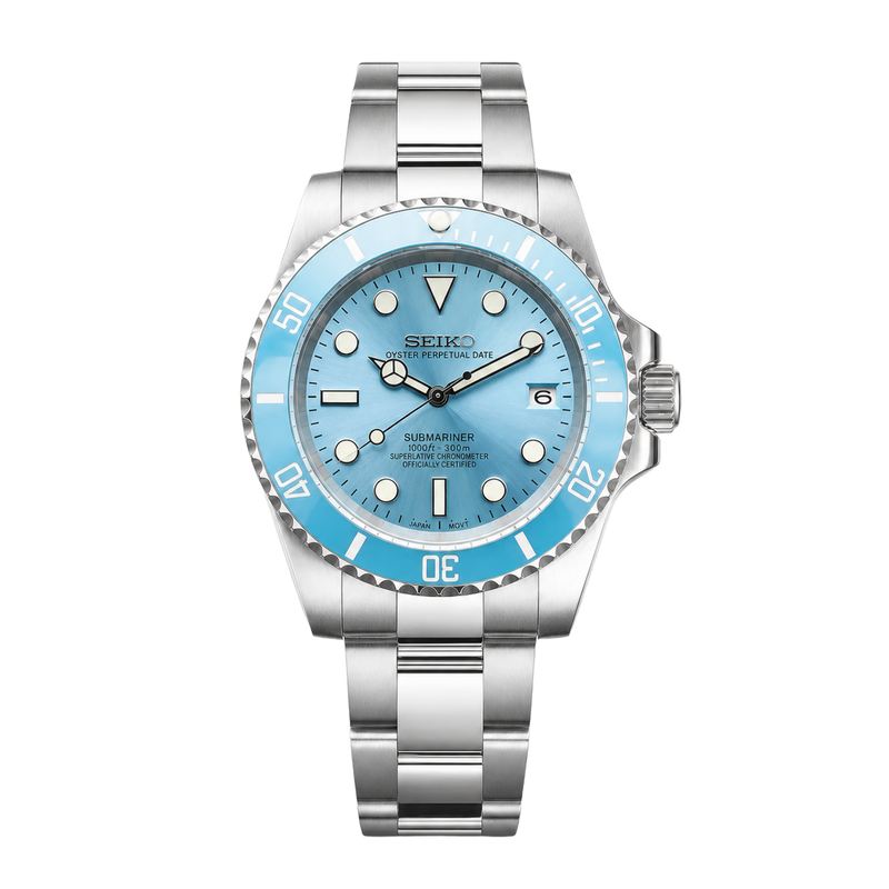 Seiko Mod Submariner - Ice Blue