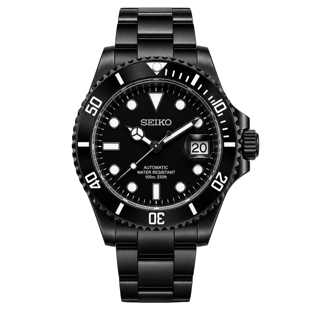 Seiko Mod Submariner – No Date Black watch
