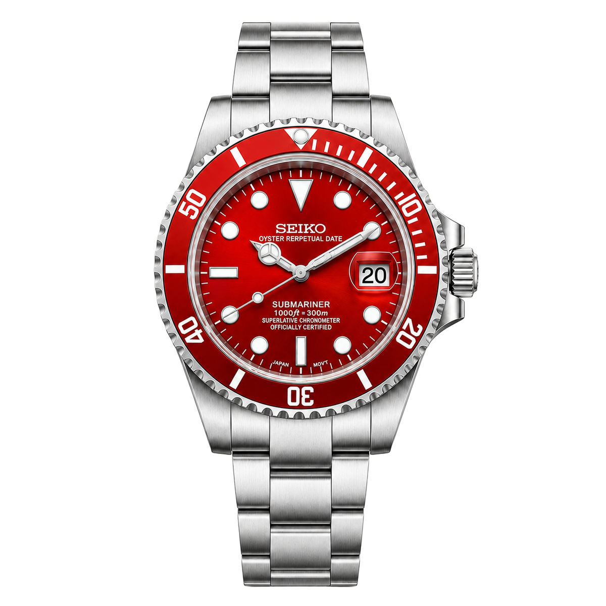 Seiko Mod Submariner Red Sub Vintage | NH35 Watch – Chrome Watches
