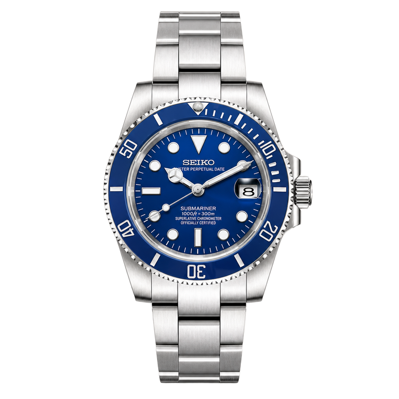 Seiko Mod Submariner - Smurf Blue