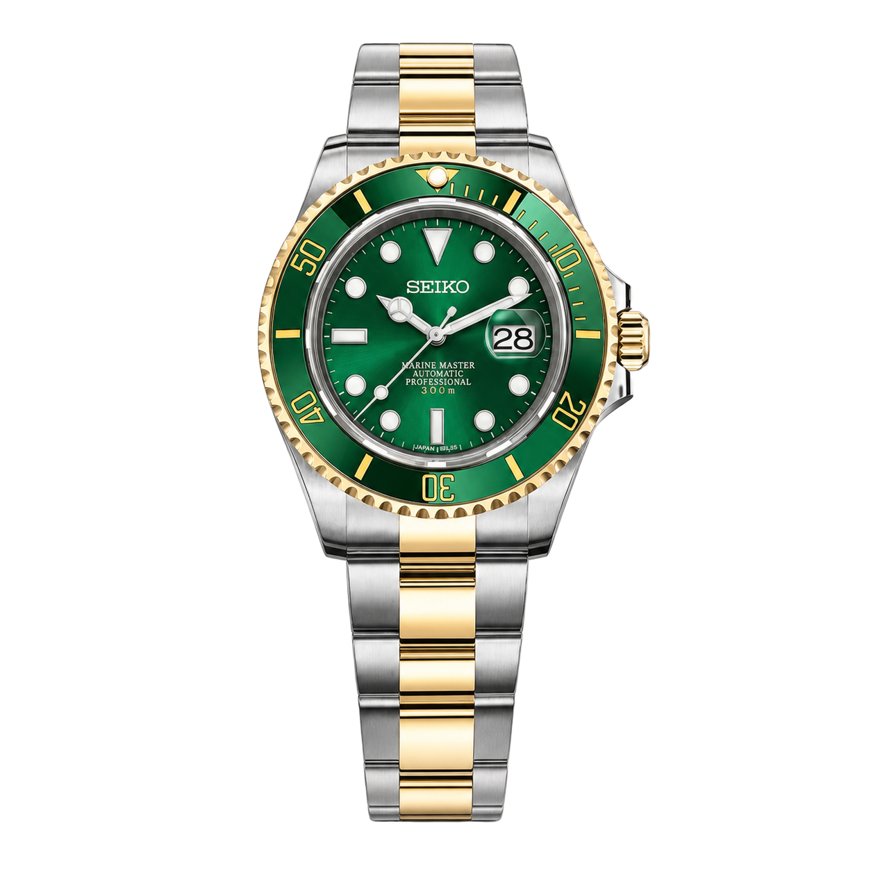 Seiko Mod Submariner - Two Tone Green watch