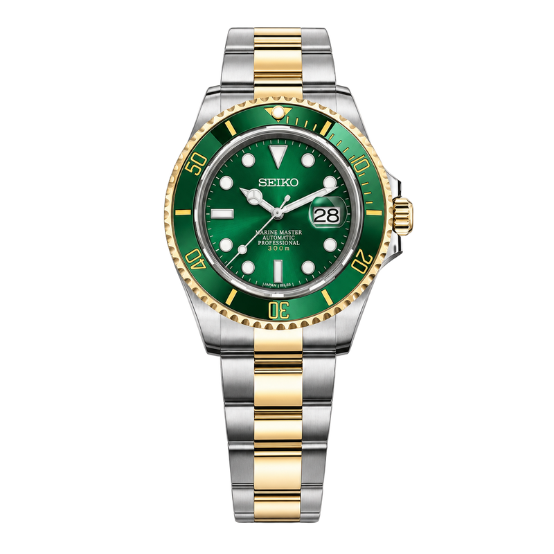 Seiko Mod Submariner - Two Tone Green watch