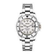 Seiko Mod Submariner - White Steel watch