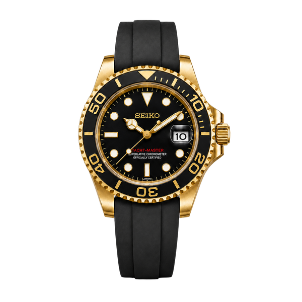 Seiko Mod Yacht-Master – Gold & Black