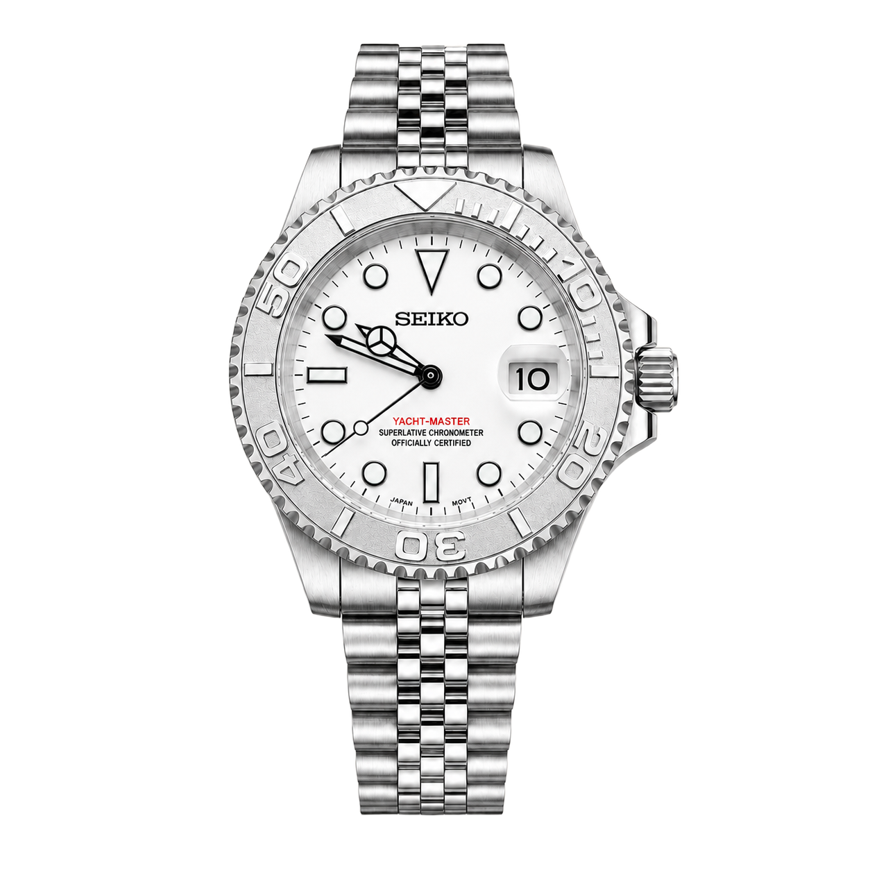 Seiko Mod Yacht-Master – Platinum White watch