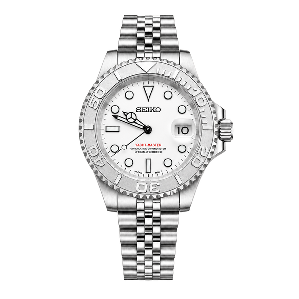Seiko Mod Yacht-Master – Platinum White