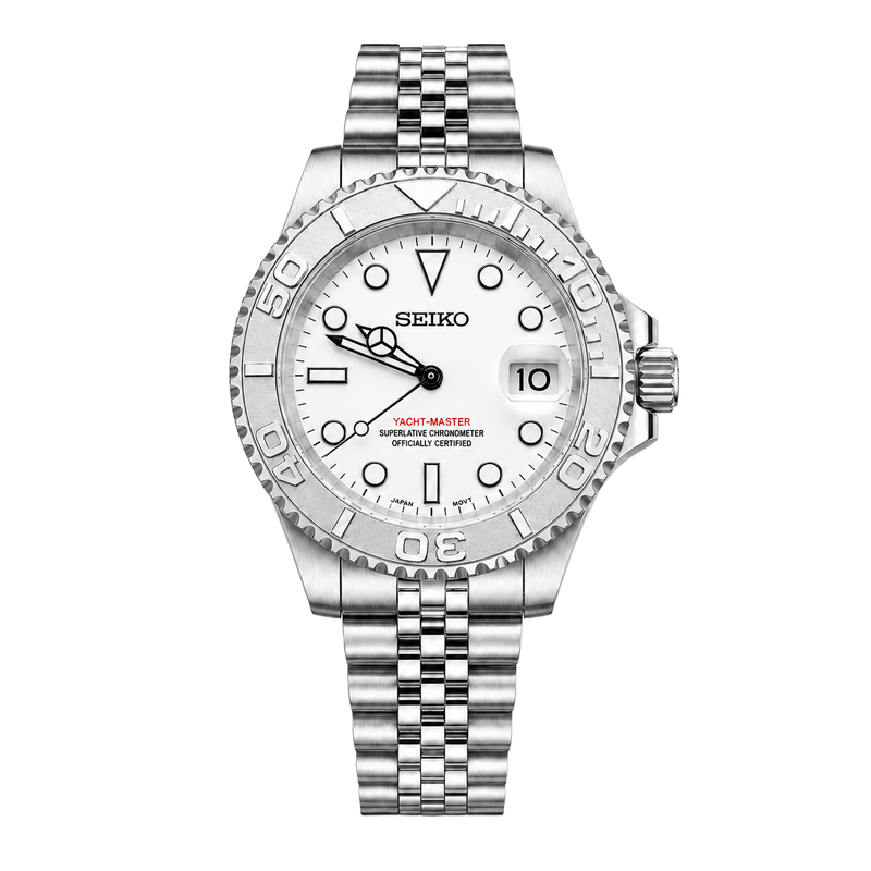 Seiko Mod Yacht-Master – Platinum White